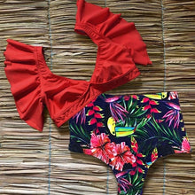 Load image into Gallery viewer, Floral Ruffled Bikini Set