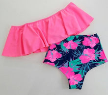 Load image into Gallery viewer, Floral Ruffled Bikini Set