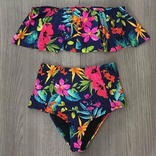 Load image into Gallery viewer, Floral Ruffled Bikini Set